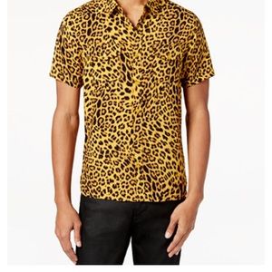 Guess Men Slim Fit leopard print shirt